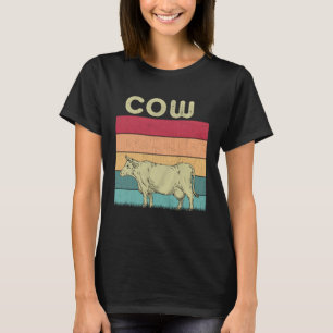 Kuhliebhaber Jungen Mädchen im Retro-Stil Kuh mit T-Shirt