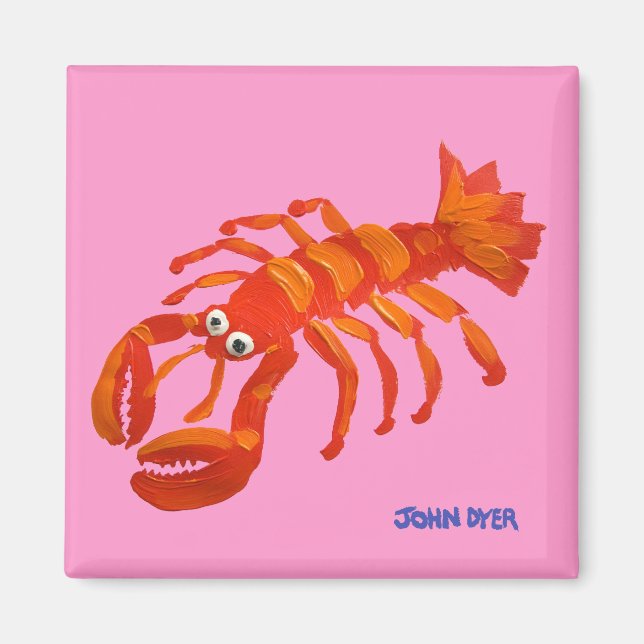 Kühlschrank Art: John Dyer Red Lobster Magnet (Vorne)