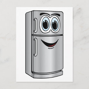 Kühlschrank-Cartoon aus rostfreiem Stahl Postkarte