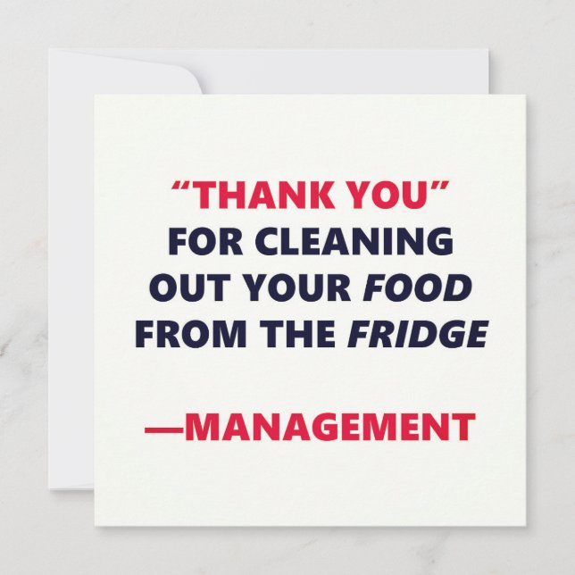 Kühlschrank Cleaning Funny Danke Büro Humor (Vorderseite)