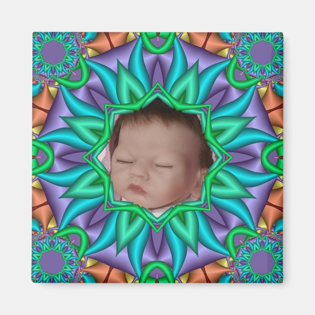 Kühlschrank dekorative Blumenrahmen w Baby Foto Magnet (Vorne)