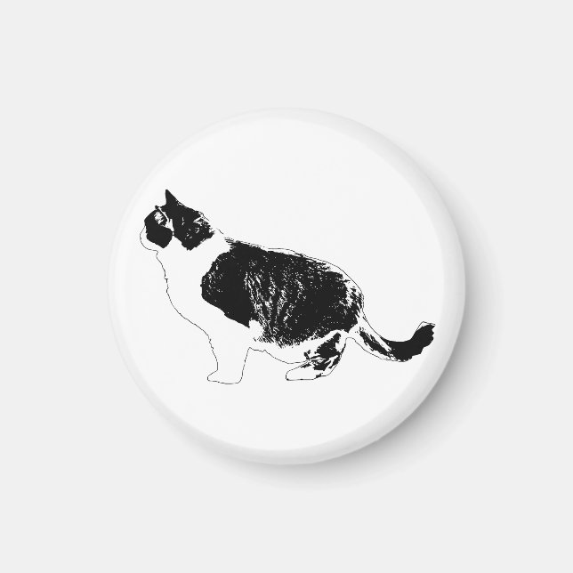 Kühlschrank-Katze, ruhige Form Magnet (Vorne)