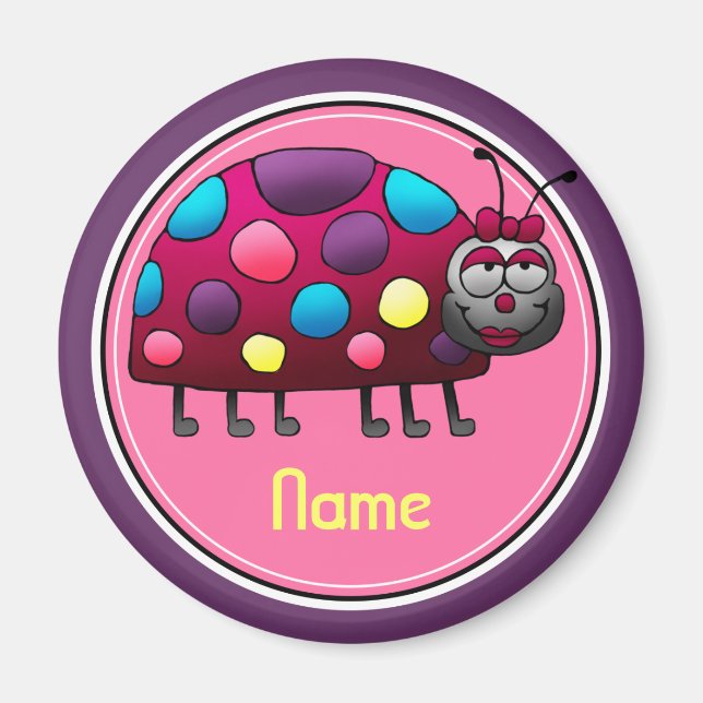 Kühlschrank Magnet, Namensvorlage, Niedliche Ladyb Magnet (Vorne)