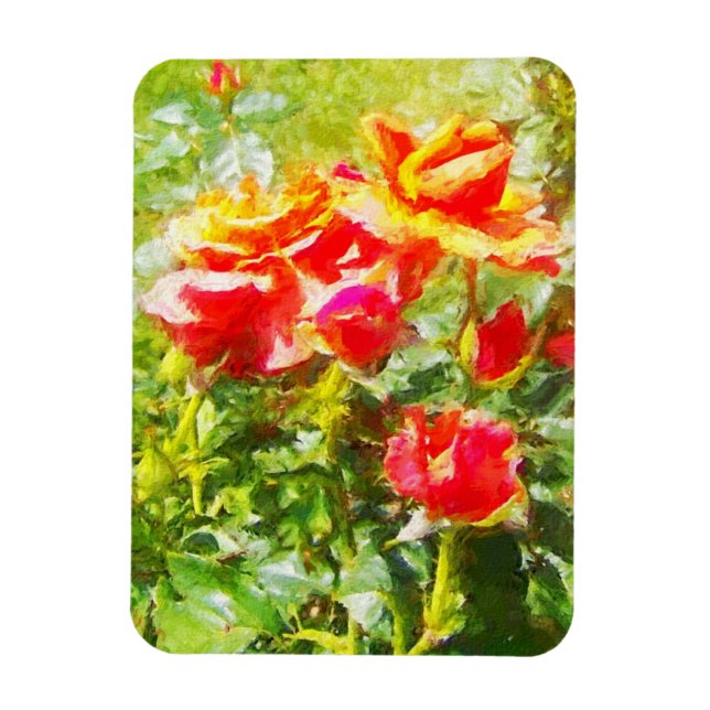 Kühlschrank Magnet - Orangefarbene Rose (Vertikal)