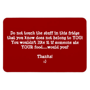 Kühlschrank-Nahrungsmitteldieb Warnung-Fertigen e Magnet