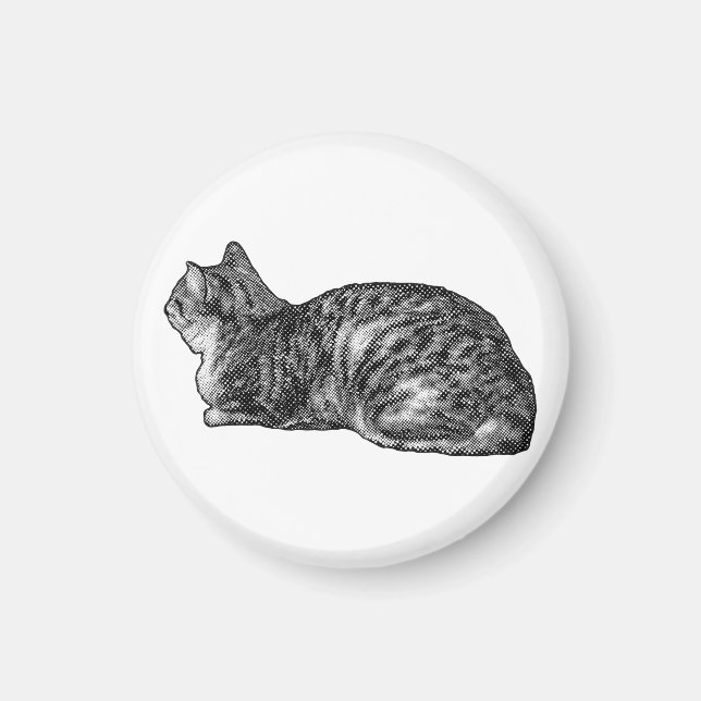 Kühlschrank Tabby, Paws Tucked Magnet (Vorne)