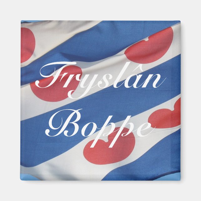 Kühlschrankmagnet der friesischen Flagge (Fryslan  Magnet (Vorne)