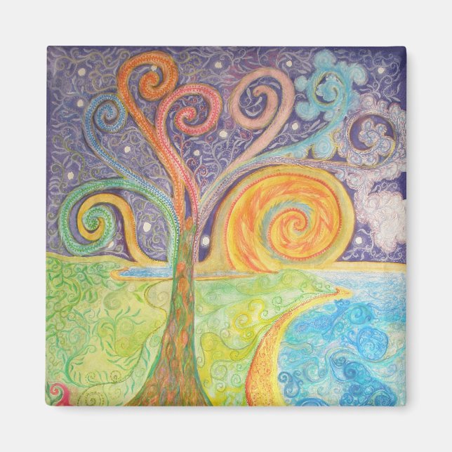 Kühlschrankmagnet mit farbenprächtiger Fantasy Lan Magnet (Vorne)