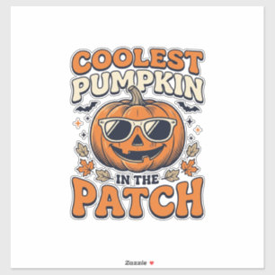 Kühlste Kürbis im Patch Vintage Halloween-Shirt Aufkleber