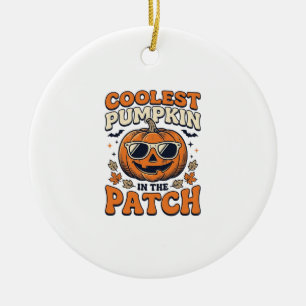 Kühlste Kürbis im Patch Vintage Halloween-Shirt Keramik Ornament