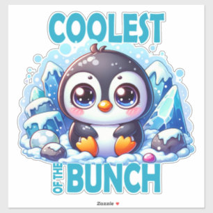 Kühlster der Bande Wortspiel Süßes Baby Pinguin Ca Aufkleber
