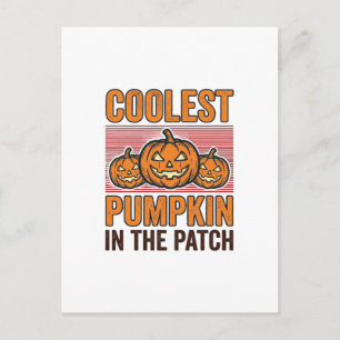 Kühlster Kürbis im Patch Halloween Vintage Des Postkarte