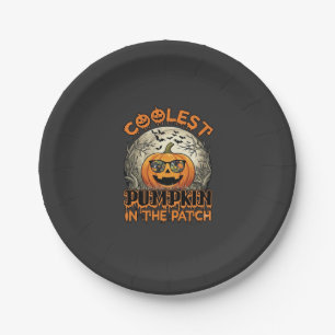 Kühlster Kürbisfeld Halloween Gruselige Sonnenbril Pappteller