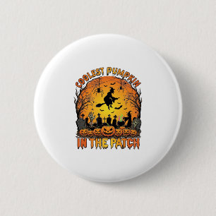 Kühlster Kürbisfeld Halloween Hexe Spinnen Friedho Button