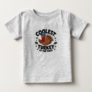 Kühlster Truthahn auf dem Tisch Thanksgiving-Abend Baby T-shirt