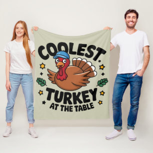 Kühlster Truthahn auf dem Tisch Thanksgiving-Abend Fleecedecke