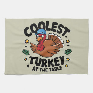 Kühlster Truthahn auf dem Tisch Thanksgiving-Abend Geschirrtuch