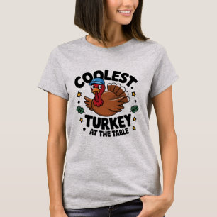 Kühlster Truthahn auf dem Tisch Thanksgiving-Abend T-Shirt