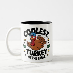 Kühlster Truthahn auf dem Tisch Thanksgiving-Abend Zweifarbige Tasse