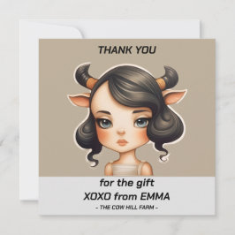 Kuhmädchen Party Dankeskarte