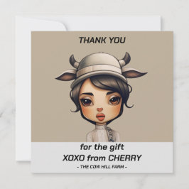 Kuhmädchen Party Dankeskarte