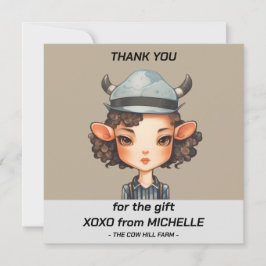 Kuhmädchen Party Dankeskarte