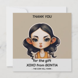 Kuhmädchen Party Dankeskarte