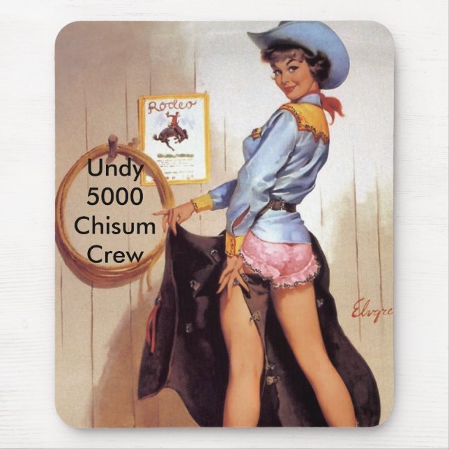 Kuhmädchen Pinup mousepad (Vorne)