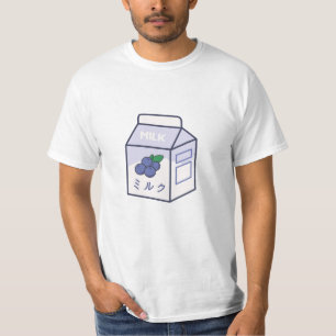 Kuhmilch Kawaii Japanische Blaubeere T-Shirt
