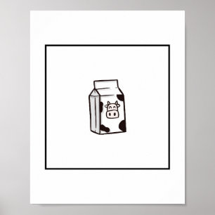 Kuhmilchkarte, lustiger Druck Poster