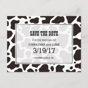 Kuhmuster Hintergrund Save the Date Postkarte