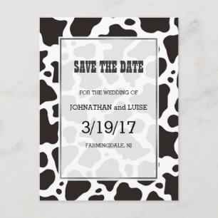 Kuhmuster Hintergrund Save the Date Postkarte