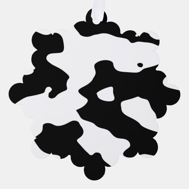 Kuhmuster Schwarz-Weiß Ornament Karte (Vorderseite)