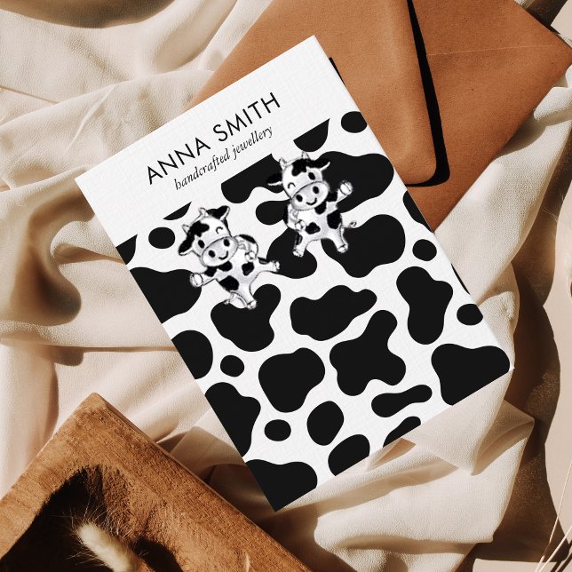 Kuhmuster Schwarz-Weiß-Stuhlvorratsanzeige Visitenkarte (Von Creator hochgeladen)