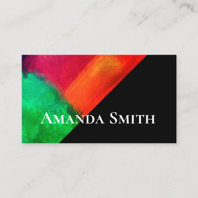 kühn, modern, künstlerisch Aquarell abstrakt Visitenkarte (Vorderseite)