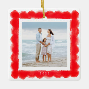 kühn, modern Retrorahmen Foto Weihnachten Keramikornament