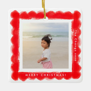 kühn, modern Retrorahmen Foto Weihnachten Keramikornament