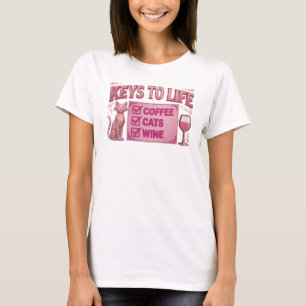 Kühn & Schön Rosa KAFFEE DANN WEIN T-Shirt