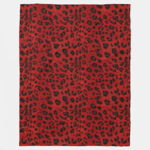 Kühn und Warm: Roter und Schwarzer Leopard Fleecedecke