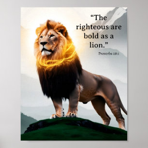 Kühn wie ein Löwe Sprüche 28:1 Poster