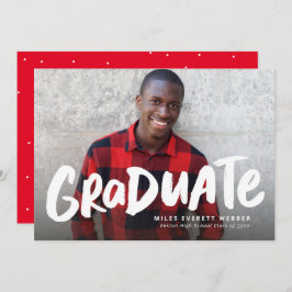 Kühne Absolventen modernen roten ein Foto Abschlus Ankündigung