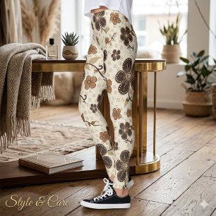 Kühne abstrakte florale Capri-Leggings – Moderne B Leggings