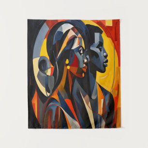 kühne, Abstrakte kubanische Portrait Art Wandteppich