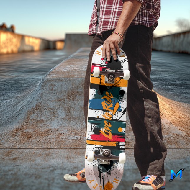 Kühne Abstrakte Pinselstriche - Live-to-Ride-Desig Skateboard (Von Creator hochgeladen)