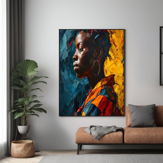 Kühne Abstrakte Portrait Vibrannte Expressionismus Poster (Von Creator hochgeladen)
