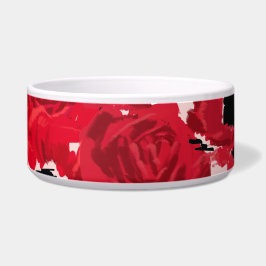 Kühne Abstrakte Rose und Hübsche Pflaumen Haustier Napf