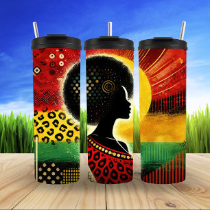 kühne afrikanische Silhouette Art Design Thermosbecher