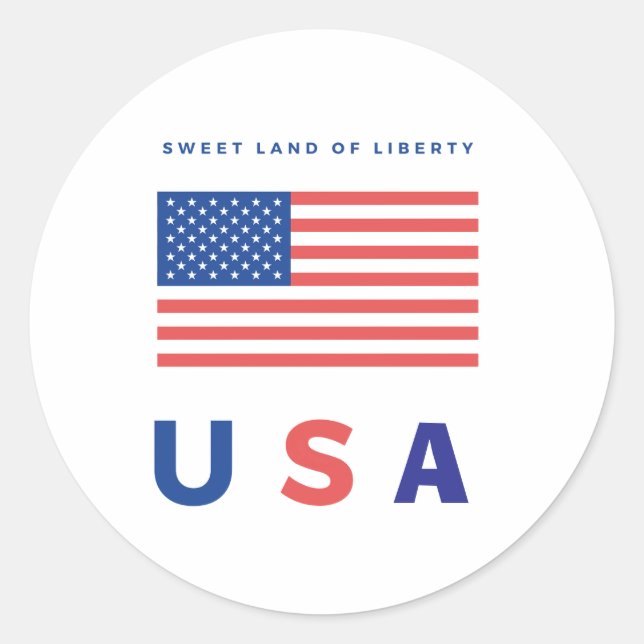 kühne amerikanische Flagge Runder Aufkleber (Vorderseite)