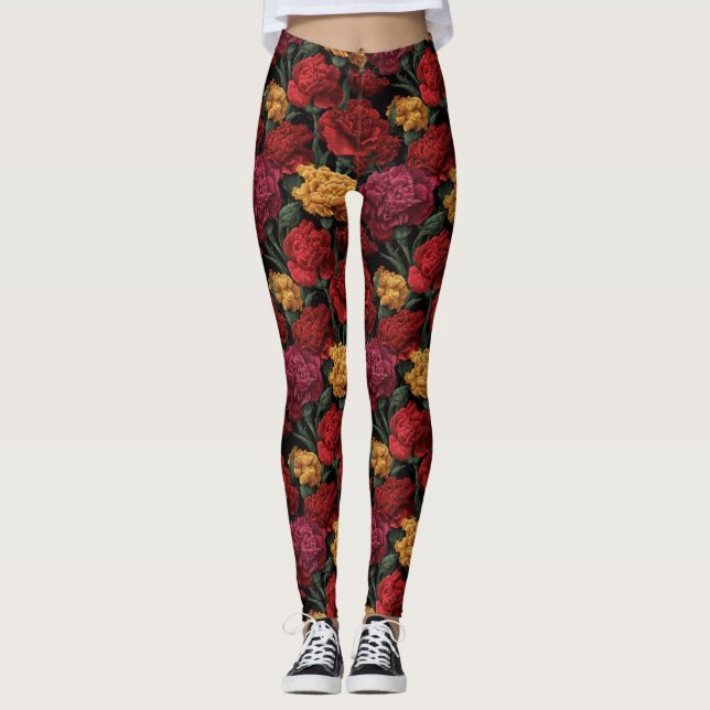 Kühne Anemonen Funkeln Workout Leggings (Vorderseite)