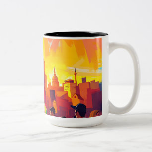 kühne beeindruckende Stadtbild Zweifarbige Tasse